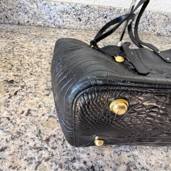 Brahmin Melbourne Collection All Day Large Leather Tote, Embossed Croc Black - Picture 8 of 14